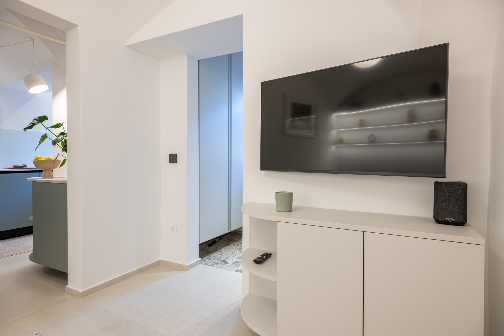 43-inch LG 4K Smart TV and entertainment area in Ljubljana apartment
