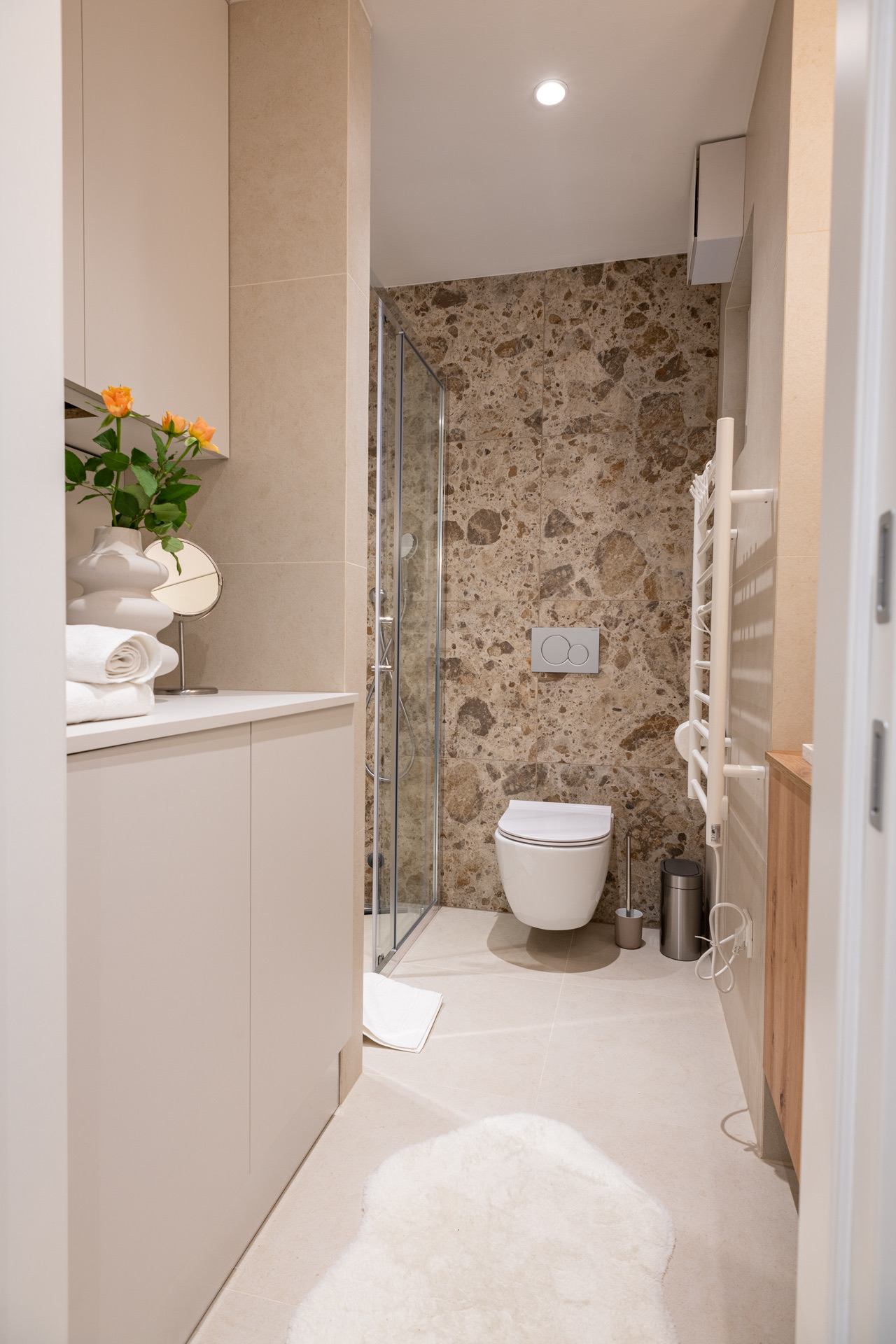 Modern bathroom in The Terrace apartment Ljubljana