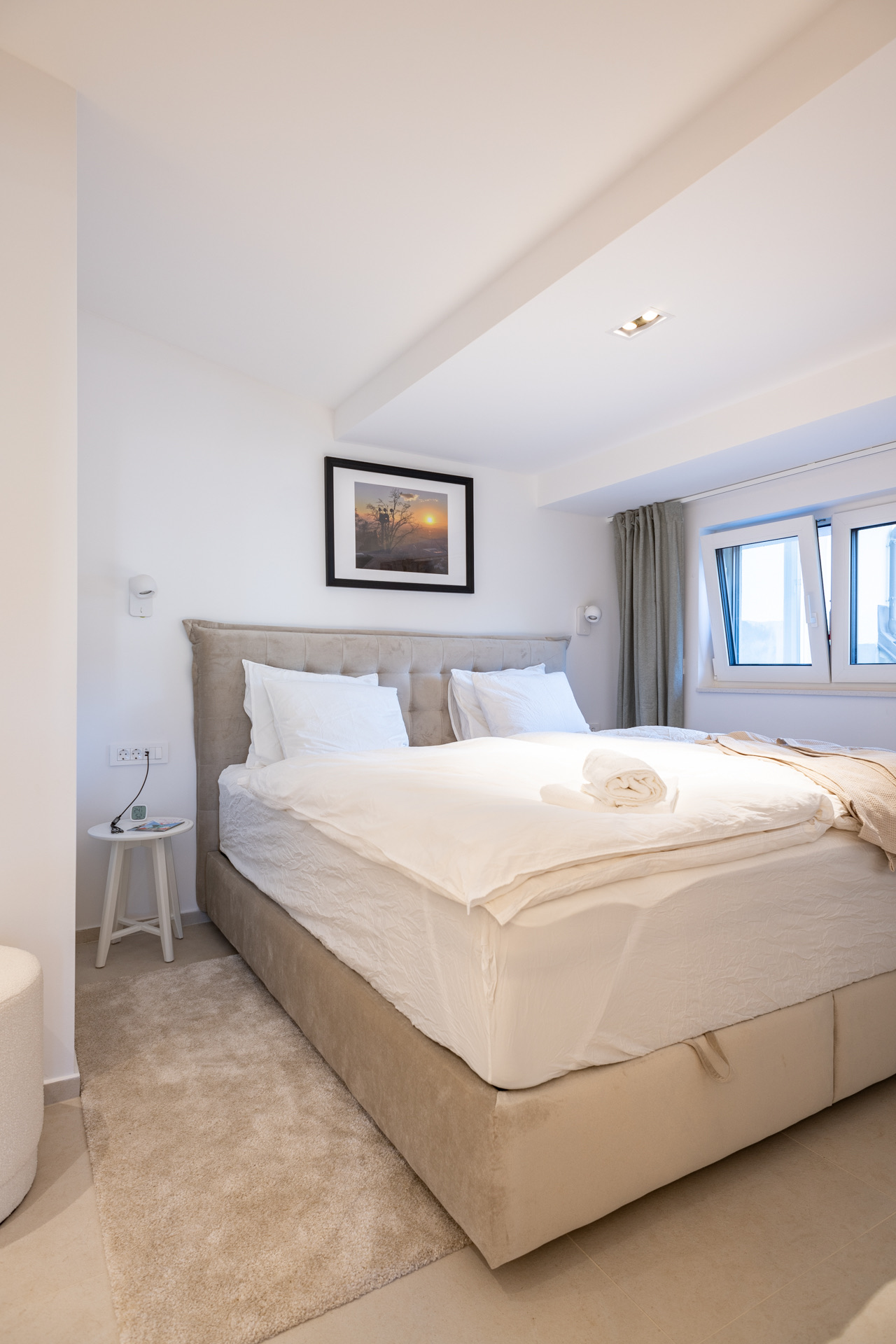 King-size bedroom in The Terrace apartment at Trubarjeva 31a Ljubljana
