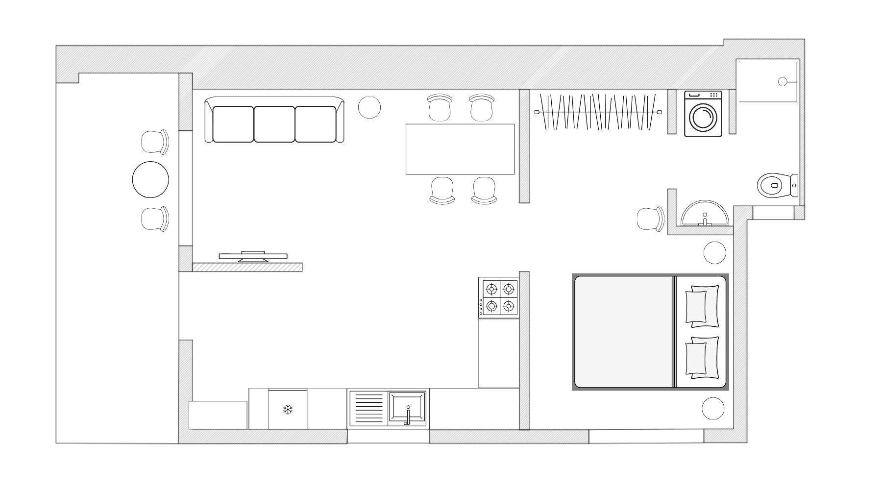 Floor plan layout of APT 2 The Terrace apartment at Trubarjeva 31a Ljubljana